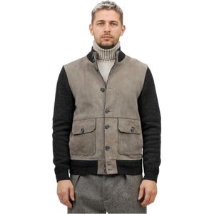 The Jack Leathers, Heren, Jassen, Grijs, Maat: XL Wol,