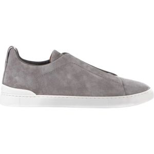 Ermenegildo Zegna, Heren, Schoenen, Grijs, Maat: 44 EU Leer,