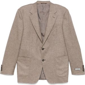 Canali, Heren, Jassen, Beige, Maat: L Wol,