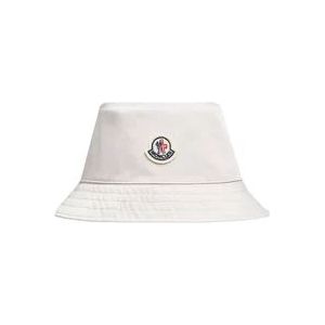 Moncler Omkeerbare Bucket Hat in Wit , White , Dames , Maat: L