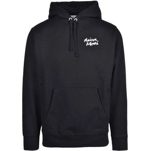 Maison Kitsuné, Heren, Sweatshirts & Hoodies, Zwart, Maat: S Katoen,