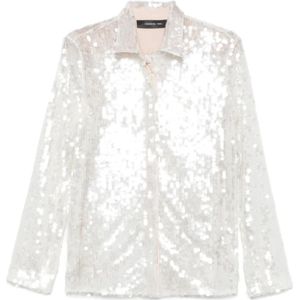 Federica Tosi, Dames, Blouses & Shirts, Grijs, Maat: 2XS