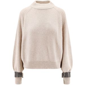 Brunello Cucinelli, Dames, Truien, Beige, Maat: M Kasjmier,
