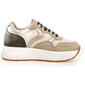 Voile Blanche - Sneakers - Beige - Leer - Gouden Inzetstukken
