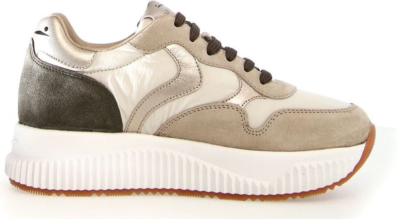 Voile Blanche - Sneakers - Beige - Leer - Gouden Inzetstukken