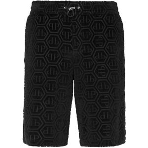 Philipp Plein, Heren, Korte broeken, Zwart, Maat: S Katoen,
