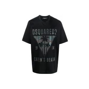 Dsquared2 T-Hemden , Black , Heren , Maat: XL