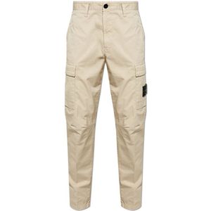 Stone Island, Heren, Broeken, Beige, Maat: W30 Katoen,