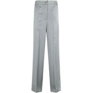 Semicouture, Dames, Broeken, Groen, Maat: M Satijn,