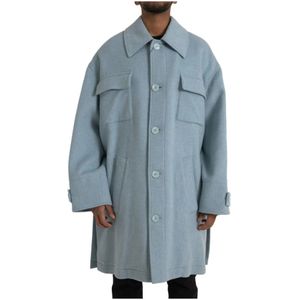 Dolce & Gabbana, Heren, Mantels, Blauw, Maat: XL Zijde,