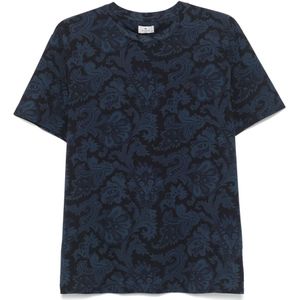 Etro, Heren, Tops, Blauw, Maat: S Katoen,