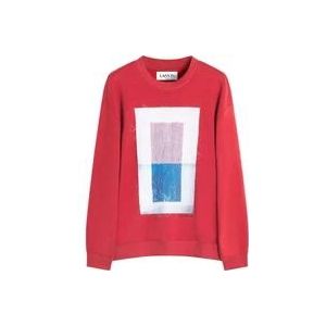 Lanvin Rode Archiefprint Sweater , Red , Heren , Maat: XL