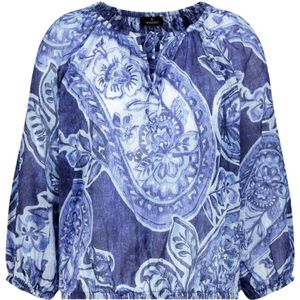 Monari - Blouse - Blauw - 100% Katoen