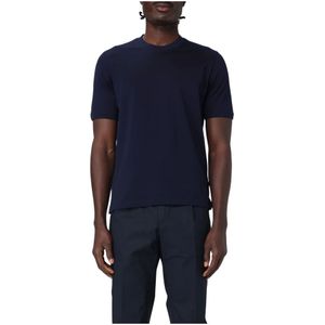 Zanone, Heren, Tops, Blauw, Maat: S Katoen,