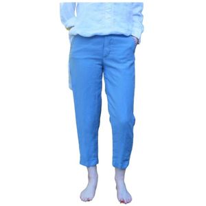 Mason's, Dames, Broeken, Blauw, Maat: 3XS Linnen,
