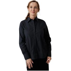 Closed, Dames, Blouses & Shirts, Blauw, Maat: L Katoen,