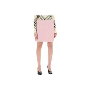 Burberry Gestructureerde wollen mini kilt rok , Pink , Dames , Maat: 2XS