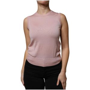 Dolce & Gabbana, Dames, Truien, Roze, Maat: 2XS Zijde,