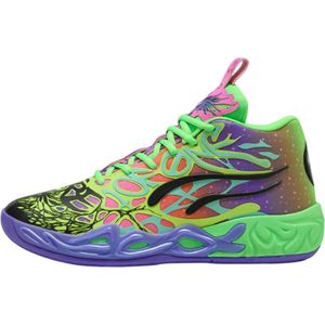 PUMA MB.04 Be You uniseks basketbalschoenen, Groen/Zwart, Maat 44