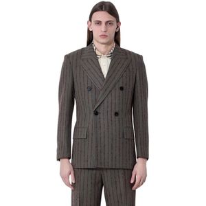 Burberry, Heren, Jassen, Bruin, Maat: L Wol,