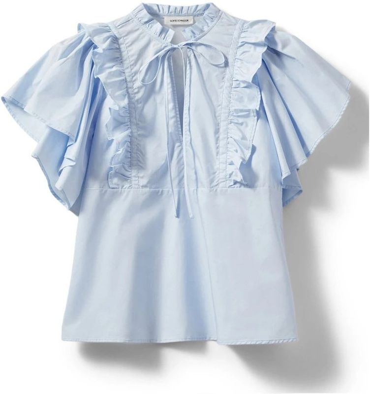 Sofie Schnoor, Dames, Blouses & Shirts, Blauw, Maat: XS Katoen,