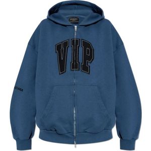 Balenciaga, Dames, Sweatshirts & Hoodies, Blauw, Maat: M