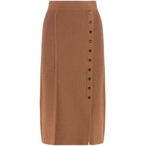 Elisabetta Franchi, Dames, Rokken, Bruin, Maat: M Jersey,