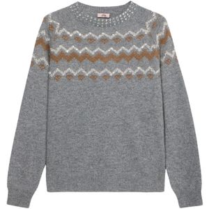 Oltre, Dames, Truien, Grijs, Maat: S Wol,