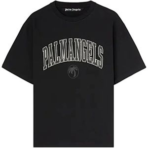 Palm Angels, Heren, Tops, Zwart, Maat: M Katoen,