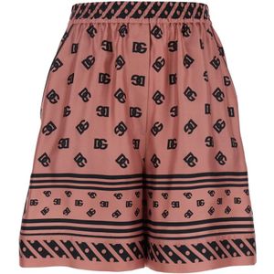 Dolce & Gabbana, Dames, Korte broeken, Roze, Maat: XS Zijde,