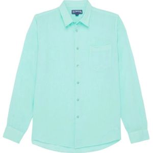 Vilebrequin, Heren, Overhemden, Blauw, Maat: L Linnen,