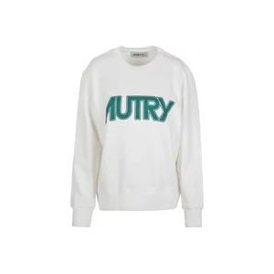Autry Maxi Logo Sweatshirt , White , Dames , Maat: XS