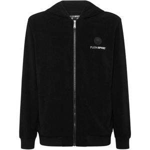 Plein Sport, Heren, Sweatshirts & Hoodies, Zwart, Maat: S Fleece,