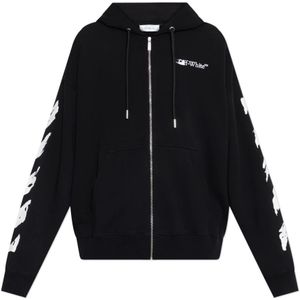 Off White, Heren, Sweatshirts & Hoodies, Zwart, Maat: XL Katoen,