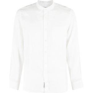 Woolrich, Heren, Overhemden, Wit, Maat: L Linnen,