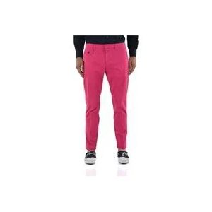 Dsquared2 Fuchsia Katoenen Heren Chino met Knopen , Pink , Heren , Maat: L