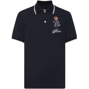 Philipp Plein, Heren, Tops, Blauw, Maat: L Katoen,