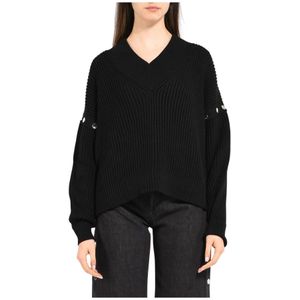 Sportmax, Dames, Truien, Zwart, Maat: XS Wol,