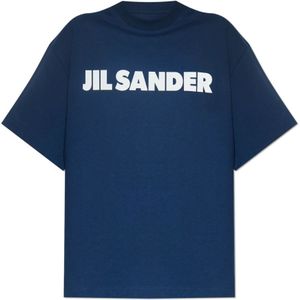Jil Sander, Dames, Tops, Blauw, Maat: L Katoen,