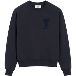 Ami Paris, Heren, Sweatshirts & Hoodies, Blauw, Maat: L