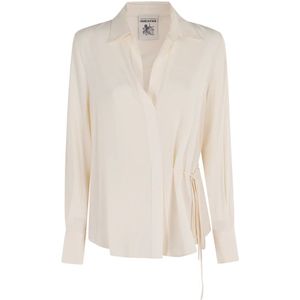 Semicouture, Dames, Blouses & Shirts, Wit, Maat: XS Zijde,