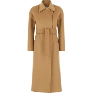 Max Mara, Dames, Mantels, Bruin, Maat: S Kasjmier,
