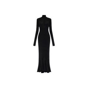 Balenciaga Lange jurk , Black , Dames , Maat: M