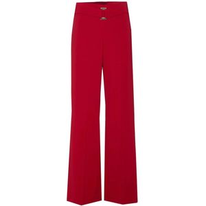 Patrizia Pepe, Dames, Broeken, Rood, Maat: M Velours,