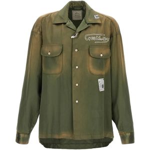 Mihara Yasuhiro, Heren, Overhemden, Groen, Maat: M Katoen,