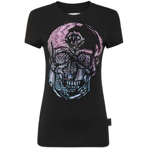 Philipp Plein, Dames, Tops, Zwart, Maat: XS Katoen,