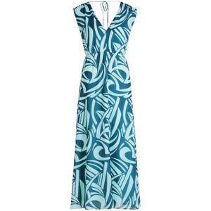 Betty & Co - Mouwenloze Chiffon Jurk - Blauw