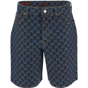 Gucci, Dames, Korte broeken, Blauw, Maat: W27 Denim,