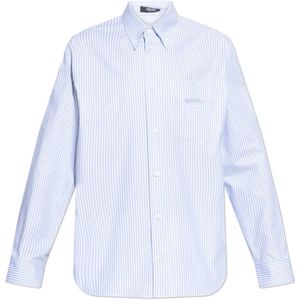 Versace, Heren, Overhemden, Blauw, Maat: L Katoen,