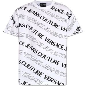 Versace Jeans Couture, Heren, Tops, Wit, Maat: XS Katoen,